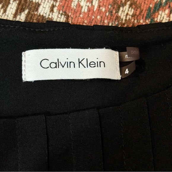 Calvin Klein Black Sleeveless Pleated Dress, Side Zipper - Picture 5 of 13